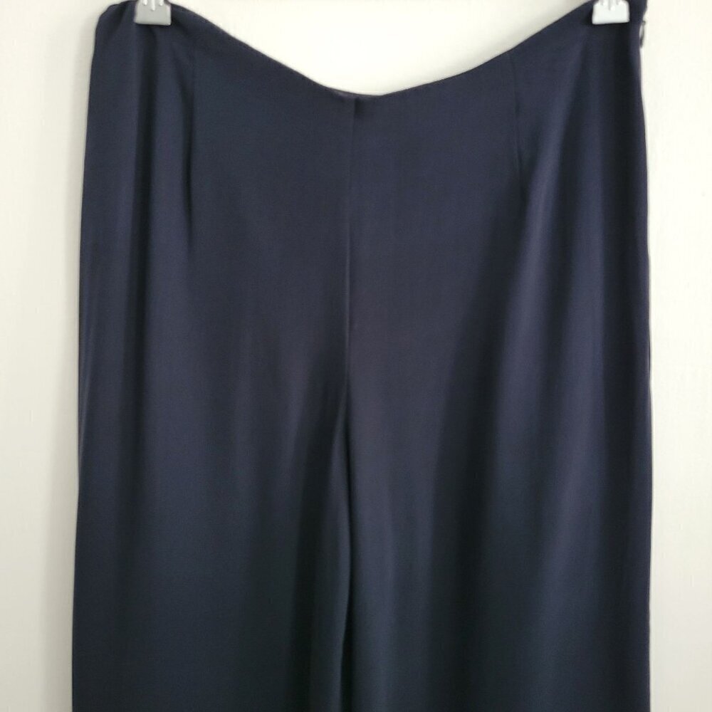 Talbots 100% Silk Dress Pants Navy Women Size 12 - Picture 3 of 11